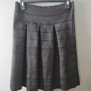 Ann Taylor Textured Gray A-Line Skirt
